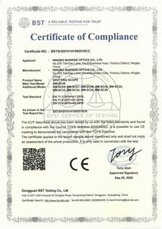 CE certificate for spotting scope CE certificate for spotting scope